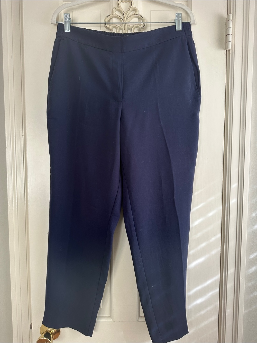 J. Crew Navy Straight-Leg Pull-On Trousers